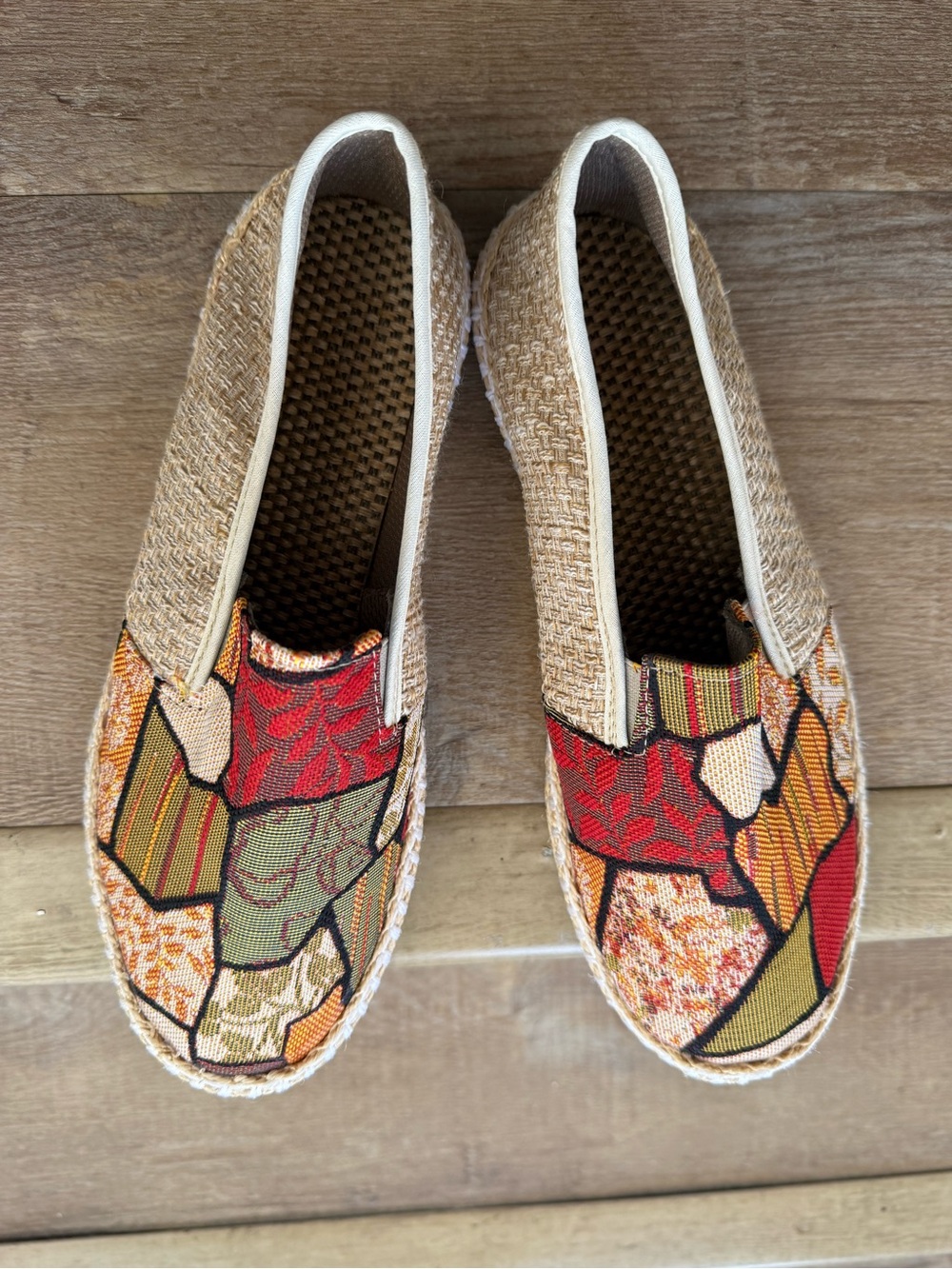 Colombian Multicolor Patchwork Espadrille Flats, size 38 (7.5-8 US)